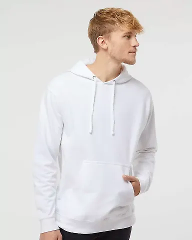Independent Trading Co. SS4500 Midweight Hoodie in White front view