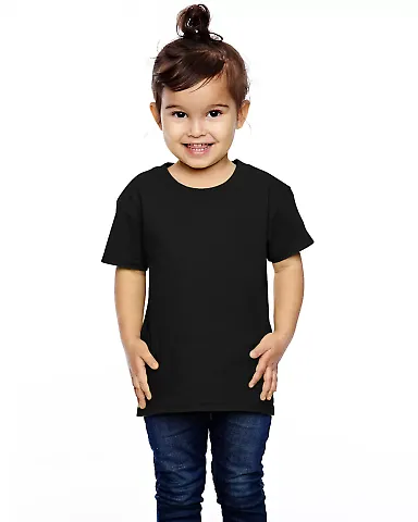T3930  Fruit of the Loom Toddler's 5 oz., 100% Hea Black front view
