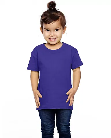 T3930  Fruit of the Loom Toddler's 5 oz., 100% Hea Purple front view