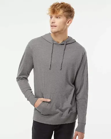 SS150J Independent Trading Co. Lightweight Hooded  Gunmetal Heather front view