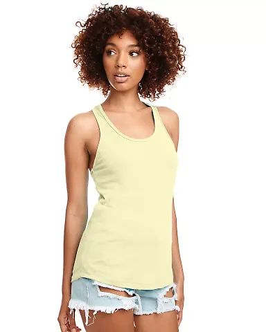 Next Level 1533 The Ideal Racerback Tank in Banana cream front view