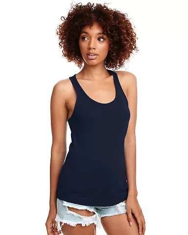 Next Level 1533 The Ideal Racerback Tank in Midnight navy front view