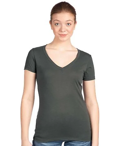 Next Level 1540 Ideal V Neck Wholesale Plain t Shi in Dark gray front view