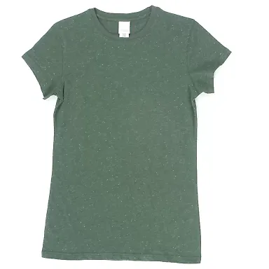 8138 J. America - Women's Glitter T-Shirt in Forest green/ silver front view