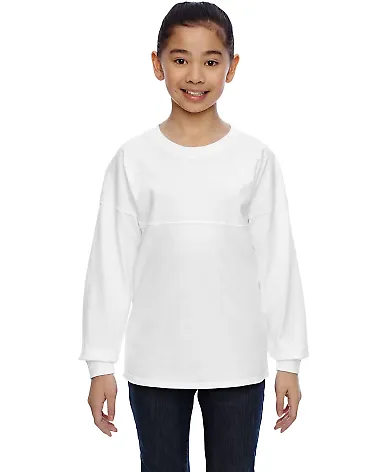 8219 J. America - Youth Game Day Jersey in White front view