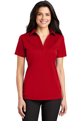 L540 Port Authority Ladies Silk Touch™ Performan Red front view