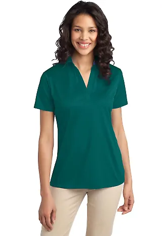 L540 Port Authority Ladies Silk Touch™ Performan Teal Green front view