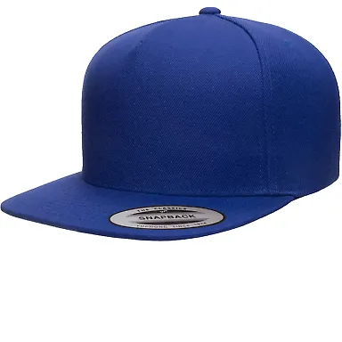 Yupoong 5089M Five Panel Wool Blend Snapback in Royal front view