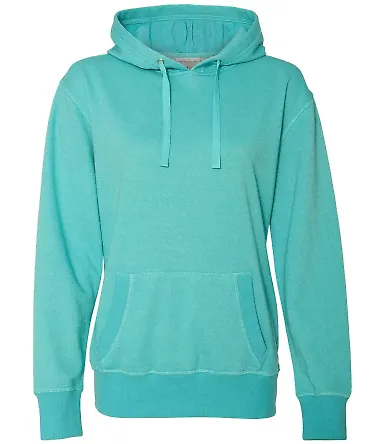  8860 J. America Women's Glitter French Terry Hood Maui Blue/ Silver front view