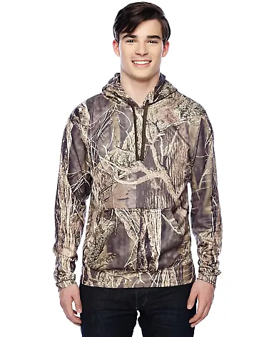 8615 J. America Tailgate Hooded Fleece Pullover wi in Outdoor camo front view