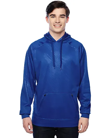 8670 J. America Polyester Hooded Pullover Sweatshi in Royal volt front view