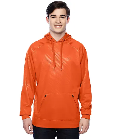 8670 J. America Polyester Hooded Pullover Sweatshi in Orange volt front view