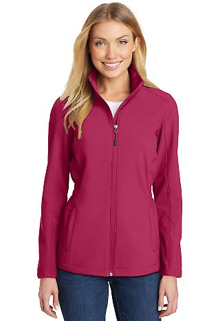 L334 Port Authority Ladies Cinch-Waist Soft Shell in Dark fuchsia front view