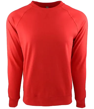 Next Level N9000 Unisex Terry Raglan Pullover RED front view