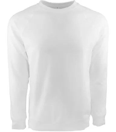 Next Level N9000 Unisex Terry Raglan Pullover WHITE front view