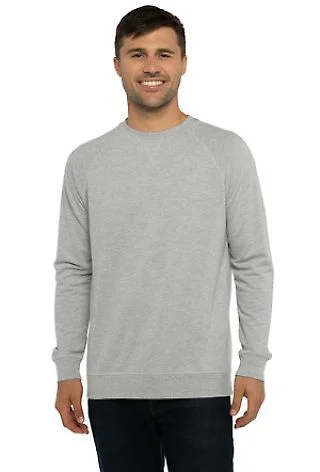Next Level N9000 Unisex Terry Raglan Pullover in Heather grey front view
