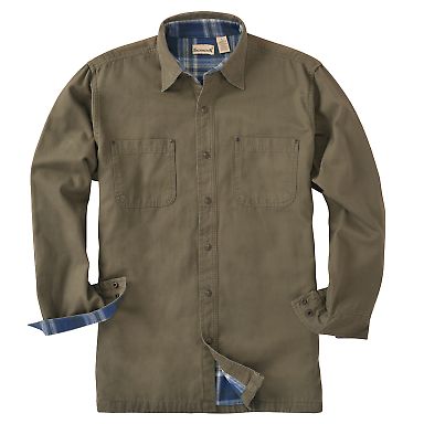BP7006 Backpacker Men's Canvas Shirt Jacket w/ Fla MOSS GREEN front view