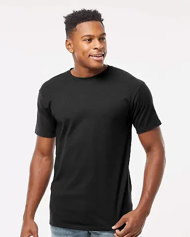 0290TC Tultex Unisex Ring-Spun Cotton Tee 290 in Black front view