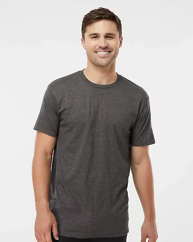 0290TC Tultex Unisex Ring-Spun Cotton Tee 290 in Heather charcoal front view