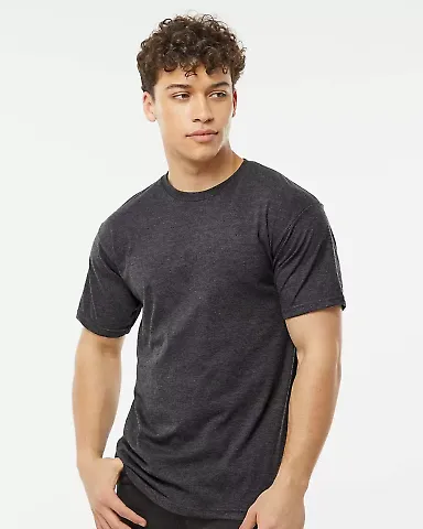 0290TC Tultex Unisex Ring-Spun Cotton Tee 290 in Heather graphite front view