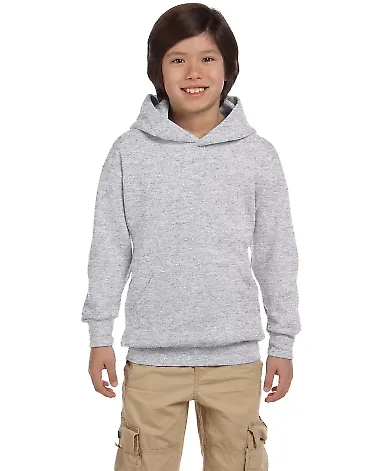 P470 Hanes Youth EcoSmart Pullover Hooded Sweatshi Ash front view