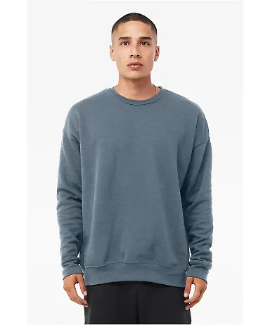 BELLA+CANVAS 3945 Unisex Drop Shoulder Sweatshirt in Heather slate front view