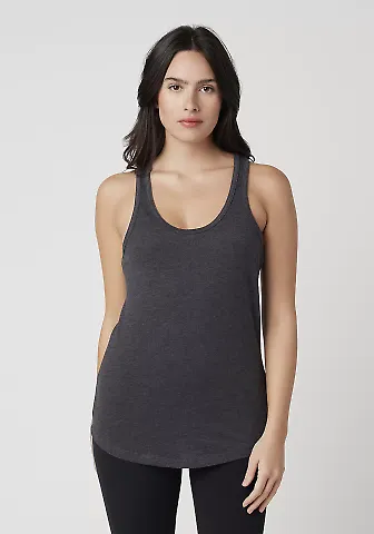 Cotton Heritage LC7706 Juniors Scallop Racerback T Charcoal Heather front view