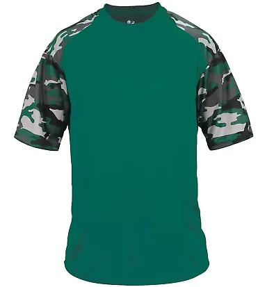 4141 Badger Camo Sport T-Shirt Forest/ Forest Camo front view