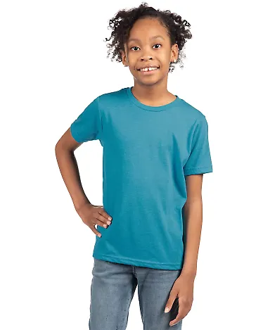 Next Level 3312 Boys CVC Crew Tee in Turquoise front view