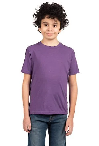 Next Level 3312 Boys CVC Crew Tee in Purple rush front view