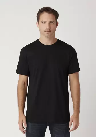 M1045 Crew Neck Men's Jersey T-Shirt  in Black front view
