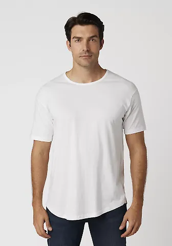 MC1050 Cotton Heritage Drop Tail Crew Neck T-shirt White front view
