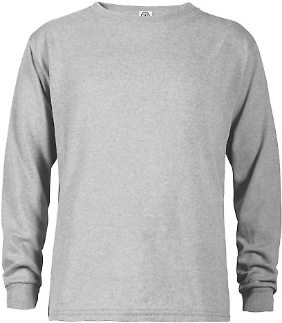64300L Juvenile Long Sleeve Tee 5.2 oz Athletic Heather front view