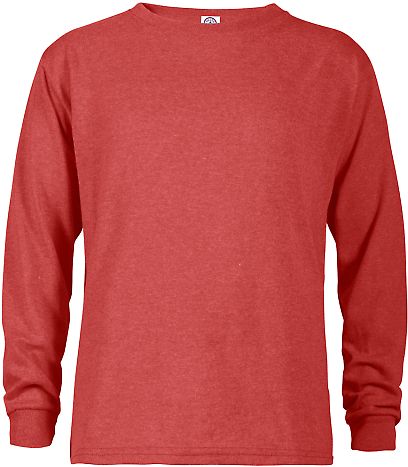 64300L Juvenile Long Sleeve Tee 5.2 oz RED HEATHER front view