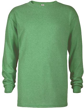 64900L Youth Retail Fit Long Sleeve Tee 5.2 oz KELLY HEATHER front view