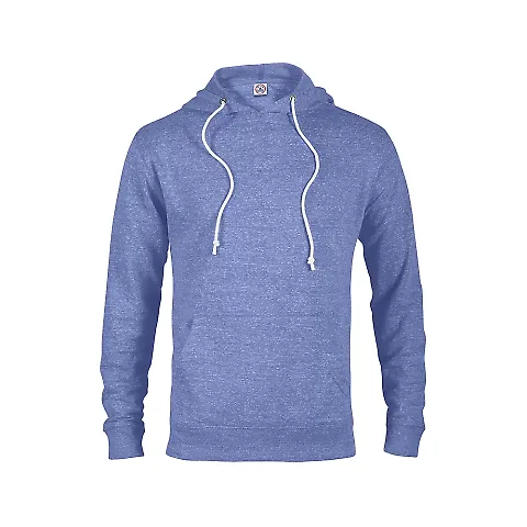 94200 Delta Apparel Adult Unisex Snow Heather Fren in Royal snow heather front view