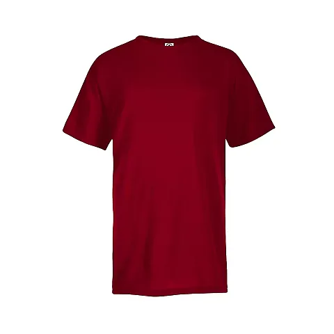 11009 Delta Apparel 30/1's Unisex Youth 100% Poly  in Athletic red heather front view