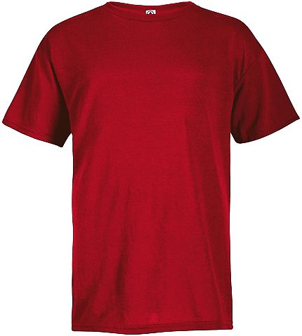 11001 Delta Apparel 30/1's Unisex Adult 100% Poly  ATHLETIC RED HEATHER front view