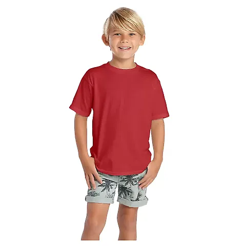 12300 Delta Apparel Juvenile 30/1's Soft Spun Tee  in New red front view