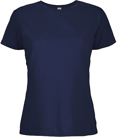 12500 Delta Apparel Ladies 30/1's Soft Spun Tee 4. Athletic Navy front view