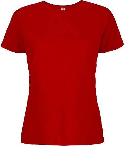 12500 Delta Apparel Ladies 30/1's Soft Spun Tee 4. New Red front view