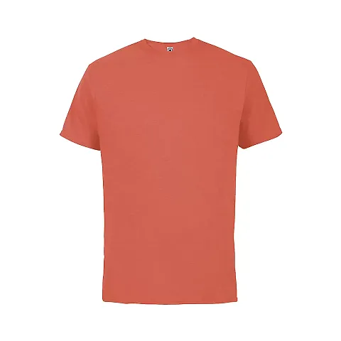 12600 Delta Apparel Adult 30/1's Soft Spun Tee 4.3 in Deep coral front view
