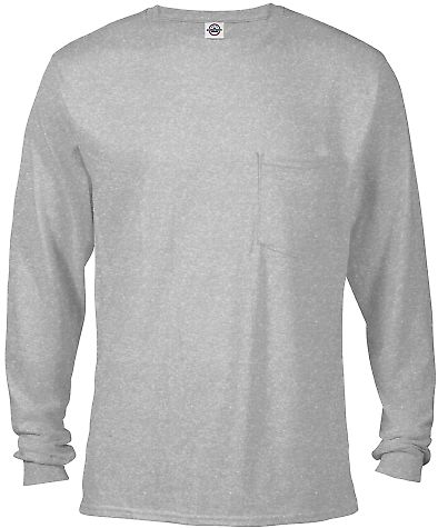 64732L Delta Apparel Adult Long Sleeve Pocket Tee  Athletic Heather front view