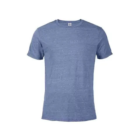 14600 Delta Apparel Adult 30/1's Snow Heather Tee in Royal snow heather front view