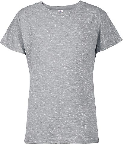 1300N Delta Apparel Girls 30/1's Tee Athletic Heather front view