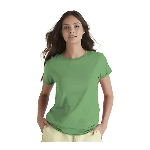 Delta Apparel 1336N Junior 30/1's Tee in Grass green front view