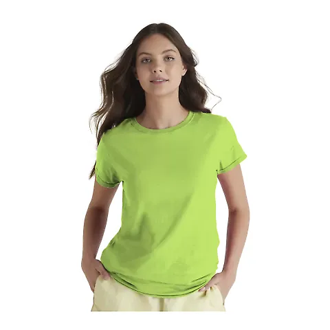 Delta Apparel 1336N Junior 30/1's Tee in Lime front view