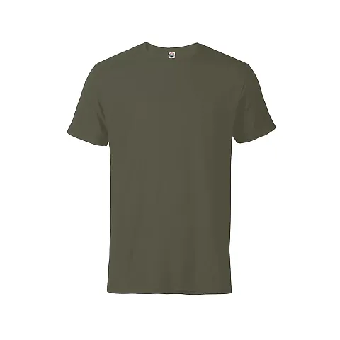 11600N Delta Apparel Adult 30/1's Fitted tee 4.3 o in Moss front view