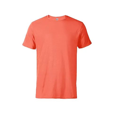 11600N Delta Apparel Adult 30/1's Fitted tee 4.3 o in Coral heather front view