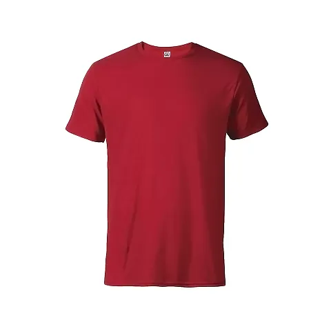 11600N Delta Apparel Adult 30/1's Fitted tee 4.3 o in New red front view